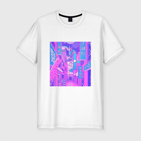 Мужская футболка хлопок Slim с принтом город в Рязани, 92% хлопок, 8% лайкра | приталенный силуэт, круглый вырез ворота, длина до линии бедра, короткий рукав | citi | indie kid | город | инди кид | ночь