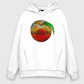 Мужское худи Oversize хлопок с принтом Parasite Peach в Рязани, френч-терри — 70% хлопок, 30% полиэстер. Мягкий теплый начес внутри —100% хлопок | боковые карманы, эластичные манжеты и нижняя кромка, капюшон на магнитной кнопке | bong joon ho | korea | parasite | актер | драма | канны | кино | комедия | корея | оскар | паразиты | пон чжун хо | режиссер | семья | триллер