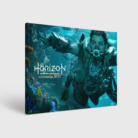 Холст прямоугольный с принтом Horizon Forbidden West в Рязани, 100% ПВХ |  | aloy | dawn | forbidden | horizon | west | zero | вест | нора | племя | форбидден | хорайзен | хоризон | элой