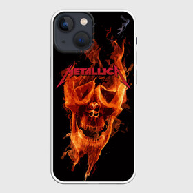 Чехол для iPhone 13 mini с принтом Metallica Flame в Рязани,  |  | american | james hetfield | kirk hammett | metal band | metallica | music | mystic | rock | американская | джеймс хетфилд | металлика | музыка | рок | скилет | череп
