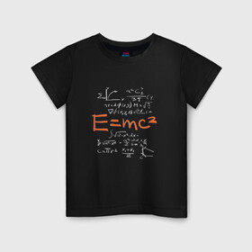 Детская футболка хлопок с принтом Формула относительности E=MC2 в Рязани, 100% хлопок | круглый вырез горловины, полуприлегающий силуэт, длина до линии бедер | albert einstein | formula | physics | альберт эйнштейн | график | графики | закон взаимосвязи массы и энергии | математические формулы | немецкий физик | нобелевская | общая теория относительности
