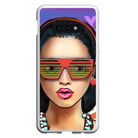 Чехол для Samsung S10E с принтом СтильНая Девушка в Рязани, Силикон | Область печати: задняя сторона чехла, без боковых панелей | губы | девушка | очки значки | социальные сети | стиль | стильная девушка