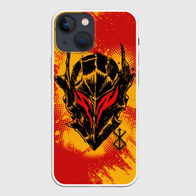 Чехол для iPhone 13 mini с принтом БЕРСЕРК маска и лого в Рязани,  |  | anime | berserk | аниме | берсерк | бесерк | гатс | манга | мультфильм