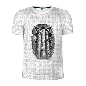 Мужская футболка 3D спортивная с принтом Слава богам родным в Рязани, 100% полиэстер с улучшенными характеристиками | приталенный силуэт, круглая горловина, широкие плечи, сужается к линии бедра | богам | кельтский | оберег | родным | руны | символы | слава | славянские | узоры