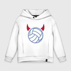 Детское худи Oversize хлопок с принтом Volleyball Devil в Рязани, френч-терри — 70% хлопок, 30% полиэстер. Мягкий теплый начес внутри —100% хлопок | боковые карманы, эластичные манжеты и нижняя кромка, капюшон на магнитной кнопке | ball | beach | game | sport | volley | volleyball | волейбол | волейболист | волейболистка | гол | игра | игрок | мяч | площадка | пляж | пляжный | победа | сетка | спорт | тренер | чемпион