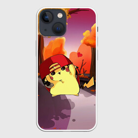 Чехол для iPhone 13 mini с принтом Пикачу в бейсболке в Рязани,  |  | anime | picachu | pikachu | аниме | милый | пика | пикачу | покебол | покемон