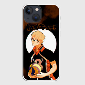 Чехол для iPhone 13 mini с принтом Кей Цукишима | Haikyuu в Рязани,  |  | 11 номер | anime | haikyu | haikyuu | manga | аниме | волейбол | волейбольный клуб | карасуно | кей цукишима | котаро бокуто | манга | обычный парень | очкарик | тендо | умный блокирующий цукки | хаику | хаикую