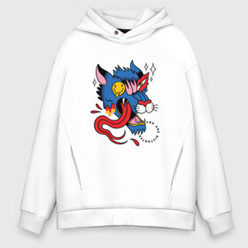 Мужское худи Oversize хлопок с принтом Trippy Surreal Wolf Tatto в Рязани, френч-терри — 70% хлопок, 30% полиэстер. Мягкий теплый начес внутри —100% хлопок | боковые карманы, эластичные манжеты и нижняя кромка, капюшон на магнитной кнопке | demon | fashion | halloween | horror | melted | oldschoo | strange | tongue | werewolf | you are distorted | волк | волчара | демон | искажение | мистика | мода | мрачный | оборотень | олдскул | радуга | расплавленный смайл | ты искажённый | ужасы