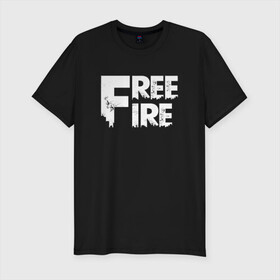 Мужская футболка хлопок Slim с принтом FREEFIRE FF WHITE LOGO (Z) в Рязани, 92% хлопок, 8% лайкра | приталенный силуэт, круглый вырез ворота, длина до линии бедра, короткий рукав | 111dots studio | battlegrounds | free fire | freefire | game | garena | garena free fire | гарена | игра | игры | киберспорт | королевская битва | мобильная игра | онлайн игра | пабг | фри фаер | фрифаер | экшн