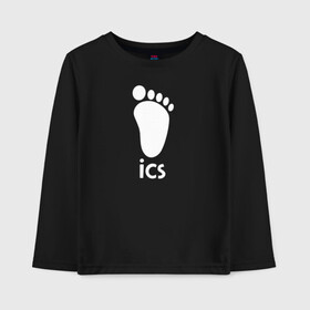 Детский лонгслив хлопок с принтом iCS Foot Logo Haikyu!! в Рязани, 100% хлопок | круглый вырез горловины, полуприлегающий силуэт, длина до линии бедер | Тематика изображения на принте: anime | haikyu | haikyuu | karasuno | manga | аниме | белый | волейбол | волейбольный клуб | икс | ицс | карасуно | корпорация | лого | логотип | манга | нога | организатор игр | след | старшая школа | ступня | хаику | хаикую