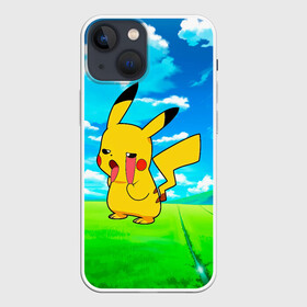 Чехол для iPhone 13 mini с принтом Уставший Пикачу в Рязани,  |  | anime | picachu | pikachu | аниме | милый | пика | пикачу | покебол | покемон