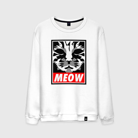 Мужской свитшот хлопок с принтом Meow Obey в Рязани, 100% хлопок |  | animal | cat | cute | kitty | meow | obey | друг | животные | киска | кися | китти | кот | котенок | котик | котэ | кошечка | кошка | мур | мяу | питомец