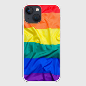 Чехол для iPhone 13 mini с принтом Радуга   мятая ткань полотно в Рязани,  |  | gey | би | гендер | квир | маска | меньшинства | огбткю | равноправие | радуга | радужный | трансгендер | трансы | флаг