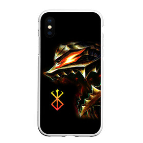 Чехол для iPhone XS Max матовый с принтом BERSERK logo в Рязани, Силикон | Область печати: задняя сторона чехла, без боковых панелей | anime | berserk | аниме | берсерк | бесерк | гатс | манга | мультфильм