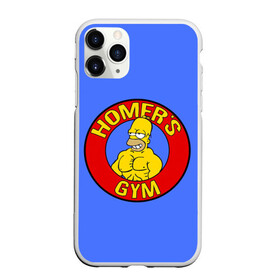 Чехол для iPhone 11 Pro матовый с принтом Спортзал Гомера в Рязани, Силикон |  | gomer | gym | simpsons | the simpson | гомер | качалка | мульт | мультфильм | симпсоны | спортзал | спортсменам | спортсмену