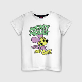 Детская футболка хлопок с принтом The one and only в Рязани, 100% хлопок | круглый вырез горловины, полуприлегающий силуэт, длина до линии бедер | Тематика изображения на принте: disney | mickey mouse | дисней | микки маус