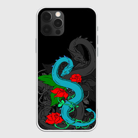 Чехол для iPhone 12 Pro Max с принтом Дракон и Розы в Рязани, Силикон |  | dragon | rose | дракон | животные | змея | монстр | природа | растения | розы | узор | цветы