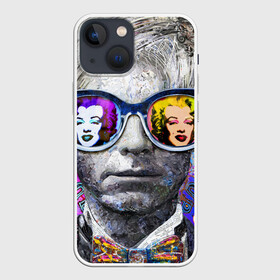 Чехол для iPhone 13 mini с принтом Andy Warhol (Энди Уорхол) в Рязани,  |  | andy warhol | warhol | бабочка | берюзовая | бирюзовая мэрилин | галстук бабочка | картина | мерелин | мерлин | мэрелин | мэрилин | очки | портрет | уорхол | энди уорхол | эндрю уорхол