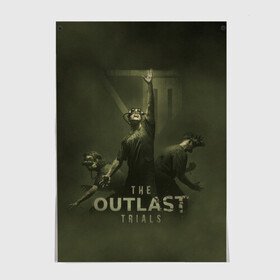 Постер с принтом The Outlast Trial в Рязани, 100% бумага
 | бумага, плотность 150 мг. Матовая, но за счет высокого коэффициента гладкости имеет небольшой блеск и дает на свету блики, но в отличии от глянцевой бумаги не покрыта лаком | game | horror | outlast | апшер | аутласт | аутлэст | игра | майлз | меркоф | хоррор