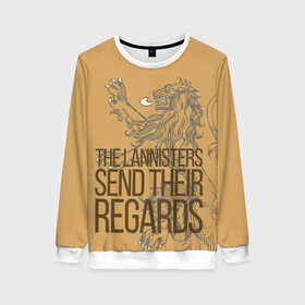 Женский свитшот 3D с принтом The Lannister Send... в Рязани, 100% полиэстер с мягким внутренним слоем | круглый вырез горловины, мягкая резинка на манжетах и поясе, свободная посадка по фигуре | crow | fire and blood | game of thrones | lannister | stark | statwb | targaryen | винтерфел | ворон | игра престолов | король ночи | ланнистер | лютоволк | мать драконов | пламя и кровь | север | старки | таргариен | черные крылья