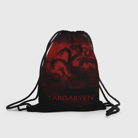 Рюкзак-мешок 3D с принтом Targaryen logo Red в Рязани, 100% полиэстер | плотность ткани — 200 г/м2, размер — 35 х 45 см; лямки — толстые шнурки, застежка на шнуровке, без карманов и подкладки | Тематика изображения на принте: crow | fire and blood | game of thrones | lannister | stark | statwb | targaryen | винтерфел | ворон | игра престолов | король ночи | ланнистер | лютоволк | мать драконов | пламя и кровь | север | старки | таргариен | черные крылья