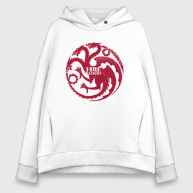 Женское худи Oversize хлопок с принтом Logo Targaryen Quotes в Рязани, френч-терри — 70% хлопок, 30% полиэстер. Мягкий теплый начес внутри —100% хлопок | боковые карманы, эластичные манжеты и нижняя кромка, капюшон на магнитной кнопке | Тематика изображения на принте: crow | fire and blood | game of thrones | lannister | stark | statwb | targaryen | винтерфел | ворон | игра престолов | король ночи | ланнистер | лютоволк | мать драконов | пламя и кровь | север | старки | таргариен | черные крылья