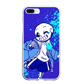 Чехол для iPhone 7Plus/8 Plus матовый с принтом UNDERTALE SANS BLUE в Рязани, Силикон | Область печати: задняя сторона чехла, без боковых панелей | sans | undertale | андертале | андертейл | гтвукефду | игра | подземная история | подземная сказка | санс | ундертале