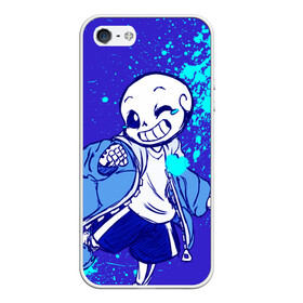 Чехол для iPhone 5/5S матовый с принтом UNDERTALE SANS BLUE в Рязани, Силикон | Область печати: задняя сторона чехла, без боковых панелей | sans | undertale | андертале | андертейл | гтвукефду | игра | подземная история | подземная сказка | санс | ундертале