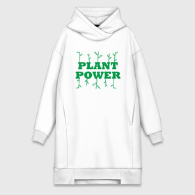 Платье-худи хлопок с принтом Plant Power в Рязани,  |  | green | greenpaece | nature | sport | vegan | yoga | веган | вегетарианец | гринпис | еда | животные | жизнь | здоровье | зеленый | йога | мир | овощи | пища | планета | природа | растение | спорт | тело | фрукты