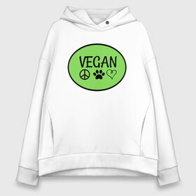 Женское худи Oversize хлопок с принтом Vegan Family в Рязани, френч-терри — 70% хлопок, 30% полиэстер. Мягкий теплый начес внутри —100% хлопок | боковые карманы, эластичные манжеты и нижняя кромка, капюшон на магнитной кнопке | Тематика изображения на принте: green | greenpaece | nature | sport | vegan | yoga | веган | вегетарианец | гринпис | еда | животные | жизнь | здоровье | зеленый | йога | мир | овощи | пища | планета | природа | растение | спорт | тело | фрукты