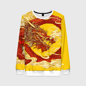 Женский свитшот 3D с принтом Китайский Дракон, China Dragon в Рязани, 100% полиэстер с мягким внутренним слоем | круглый вырез горловины, мягкая резинка на манжетах и поясе, свободная посадка по фигуре | chinese dragon | dhina dragon | dragon | азиатский дракон | восточный дракон | дракон | китайские драконы | китайский дракон | красный дракон | традиционный китайский дракон | японский дракон