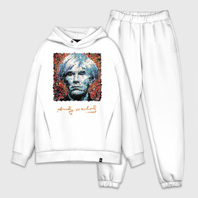 Мужской костюм хлопок OVERSIZE с принтом Andy Warhol в Рязани,  |  | andy warhol | art | legend | pop art | portrait | signature | искусство | легенда | подпись | поп арт | портрет | энди уорхол