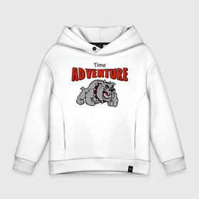 Детское худи Oversize хлопок с принтом adventure time в Рязани, френч-терри — 70% хлопок, 30% полиэстер. Мягкий теплый начес внутри —100% хлопок | боковые карманы, эластичные манжеты и нижняя кромка, капюшон на магнитной кнопке | adventure time | bulldog | dog | pitbull | sxe | бульдог | питбуль | приключения | собака