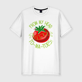 Мужская футболка хлопок Slim с принтом Tomatoes в Рязани, 92% хлопок, 8% лайкра | приталенный силуэт, круглый вырез ворота, длина до линии бедра, короткий рукав | green | greenpaece | nature | sport | vegan | yoga | веган | вегетарианец | гринпис | еда | животные | жизнь | здоровье | зеленый | йога | мир | овощи | пища | планета | помидор | природа | растение | спорт | тело | фрукты