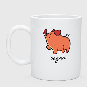 Кружка керамическая с принтом Pig Vegan в Рязани, керамика | объем — 330 мл, диаметр — 80 мм. Принт наносится на бока кружки, можно сделать два разных изображения | green | greenpaece | nature | sport | vegan | yoga | веган | вегетарианец | гринпис | еда | животные | жизнь | здоровье | зеленый | йога | мир | овощи | пища | планета | природа | растение | свинья | спорт | тело | фрукты