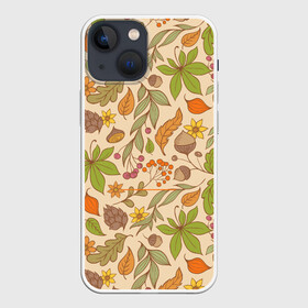 Чехол для iPhone 13 mini с принтом AUTUMN LEAVES в Рязани,  |  | autumn | cute | fancy | nature