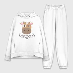 Женский костюм хлопок Oversize с принтом Vegan Cow в Рязани,  |  | cow | green | greenpaece | nature | sport | vegan | yoga | веган | вегетарианец | гринпис | еда | животные | жизнь | здоровье | зеленый | йога | корова | мир | овощи | пища | планета | природа | растение | спорт | тело | фрукты