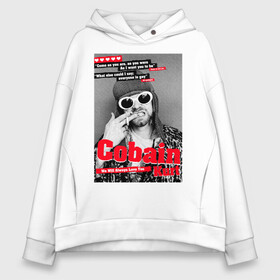 Женское худи Oversize хлопок с принтом In Memory Of Kurt Cobain в Рязани, френч-терри — 70% хлопок, 30% полиэстер. Мягкий теплый начес внутри —100% хлопок | боковые карманы, эластичные манжеты и нижняя кромка, капюшон на магнитной кнопке | cobain | grunge | kurt | kurt cobain | nirvana | грандж | кобейн | курт | курт кобейн | нирвана | рок