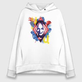 Женское худи Oversize хлопок с принтом Harley Quinn в Рязани, френч-терри — 70% хлопок, 30% полиэстер. Мягкий теплый начес внутри —100% хлопок | боковые карманы, эластичные манжеты и нижняя кромка, капюшон на магнитной кнопке | dc | harley quinn | squad | suicide squad | vdkarsvet | миссия навылет | отряд | харли квинн