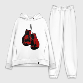Женский костюм хлопок Oversize с принтом Боксерские перчатки в Рязани,  |  | boxing | gloves | боевые искусства | бокс | день бокса | спорт
