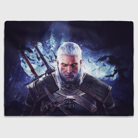 Плед 3D с принтом THE WITCHER / GERALT OF RIVIA в Рязани, 100% полиэстер | закругленные углы, все края обработаны. Ткань не мнется и не растягивается | the witcher | ведьмак | геральт | зе витчер | игра | компьютерная игра