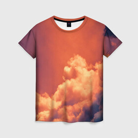 Женская футболка 3D с принтом РАЙ ПОСЛЕ ДОЖДЯ в Рязани, 100% полиэфир ( синтетическое хлопкоподобное полотно) | прямой крой, круглый вырез горловины, длина до линии бедер | блаженство | дождь | облака | природа | рай | свечение | солнце | умиротворение