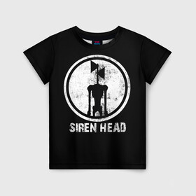 Детская футболка 3D с принтом СИРЕНОГОЛОВЫЙ ЧБ в Рязани, 100% гипоаллергенный полиэфир | прямой крой, круглый вырез горловины, длина до линии бедер, чуть спущенное плечо, ткань немного тянется | siren head | игра | монстр | сиреноголовый | существо | хоррор