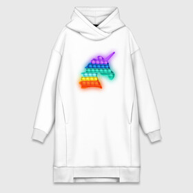 Платье-худи хлопок с принтом POP IT Единорог в Рязани,  |  | it | minecraft | pop | unicorn | детская | детский | единорог | майнкрафт | пиксели | цветной