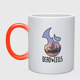 Кружка хамелеон с принтом Dead Cells logo landscape в Рязани, керамика | меняет цвет при нагревании, емкость 330 мл | cell | cells | dead | dead cells | game | gamer | games | metroidvania | roguelike | игра | игры