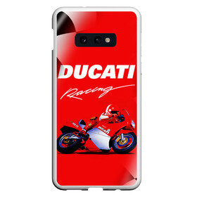 Чехол для Samsung S10E с принтом DUCATI / ДУКАТИ / RACING в Рязани, Силикон | Область печати: задняя сторона чехла, без боковых панелей | ducati | motorcycle | motosport | racing | speed | sport | байк. | гонки | двигатель | дукати | мото | мотокросс | мотоспорт | мототриал | мотоцикл | скорость | спорт