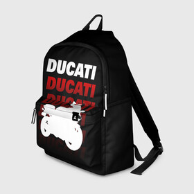 Рюкзак 3D с принтом DUCATI / ДУКАТИ / SPORT в Рязани, 100% полиэстер | лямки с регулируемой длиной, сверху петелька, чтобы рюкзак можно было повесить на вешалку. Основное отделение закрывается на молнию, как и внешний карман. Внутри два дополнительных кармана, один из которых закрывается на молнию. По бокам два дополнительных кармашка | ducati | motorcycle | motosport | racing | speed | sport | байк. | гонки | двигатель | дукати | мото | мотокросс | мотоспорт | мототриал | мотоцикл | скорость | спорт