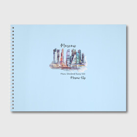 Альбом для рисования с принтом Москва-Сити в Рязани, 100% бумага
 | матовая бумага, плотность 200 мг. | город | москва | набережная | сити
