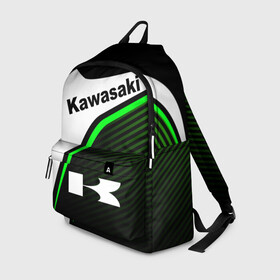 Рюкзак 3D с принтом KAWASAKI / КАВАСАКИ / SPORT в Рязани, 100% полиэстер | лямки с регулируемой длиной, сверху петелька, чтобы рюкзак можно было повесить на вешалку. Основное отделение закрывается на молнию, как и внешний карман. Внутри два дополнительных кармана, один из которых закрывается на молнию. По бокам два дополнительных кармашка | Тематика изображения на принте: kawasaki | motorcycle | motosport | racing | speed | sport | байк. | гонки | двигатель | кавасаки | мото | мотокросс | мотоспорт | мототриал | мотоцикл | скорость | спорт