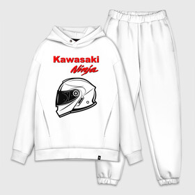 Мужской костюм хлопок OVERSIZE с принтом KAWASAKI NINJA   КАВАСАКИ в Рязани,  |  | kawasaki | motorcycle | motosport | ninja | racing | speed | sport | байк | гонки | двигатель | кавасаки | мото | мотокросс | мотоспорт | мототриал | мотоцикл | нинзя. | скорость | спорт